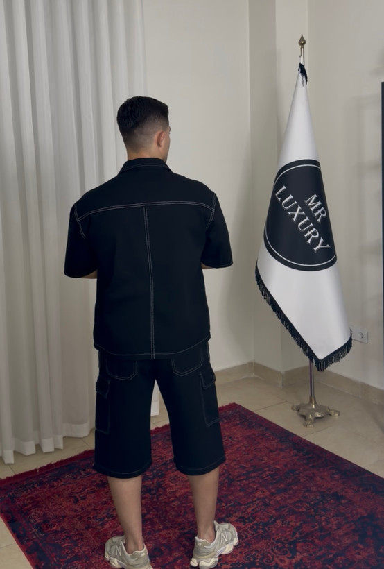 ست پیراهن باکسی با شلوارک کارگو